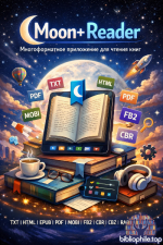 Moon+ Reader - Многофункциональное приложение для чтения книг в форматах TXT, HTML, EPUB, PDF, MOBI, FB2, UMD, CHM, CBR, CBZ, RAR, ZIP и OPDS.